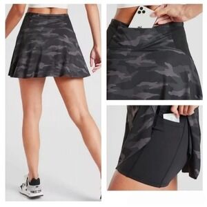 ATHLETA Camo black MATCH POINT tennis‎ SKIRT  Medium GOLF skort EUC